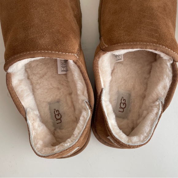 UGG Kenton Slippers Shoes Leather Sheepskin Fur NEW Mens 12 - Picture 6 of 8
